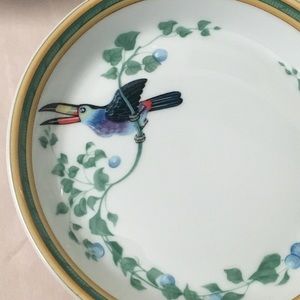 Hermès plates dishes vintage birds France trinket